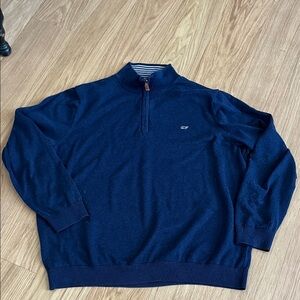 Vineyard Vines Men's Dark Blue 1/4  Zip 100% cotton Sweater size XXL
